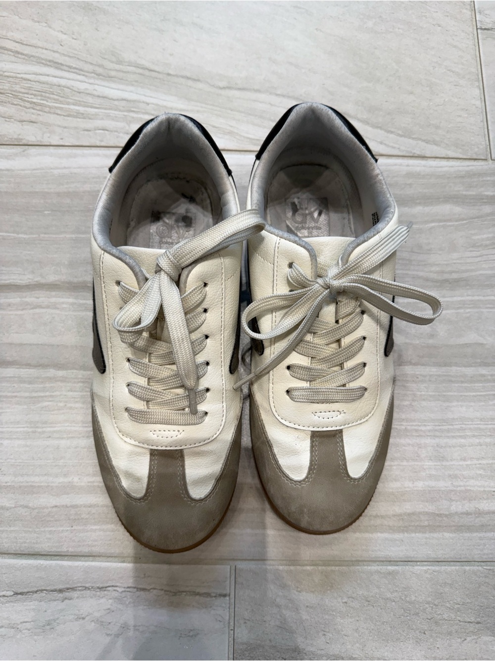 Women’s Dolce Vita White and Gray Retro Runner Sneakers